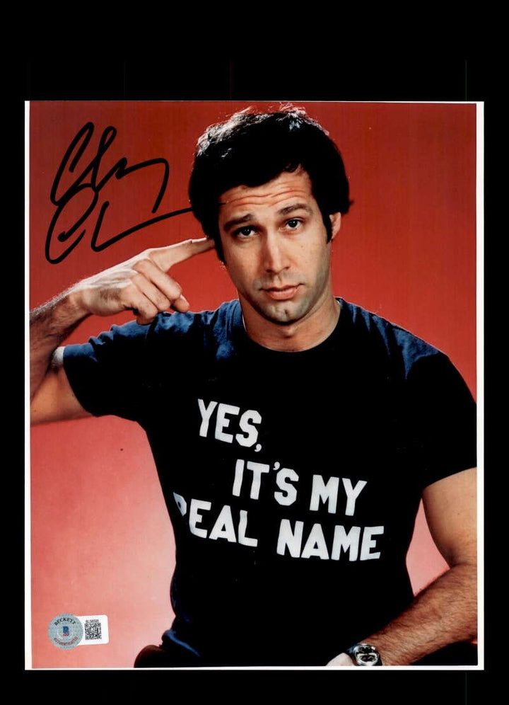 Chevy Chase Beckett BAS Signed 8x10 Photo Autograph