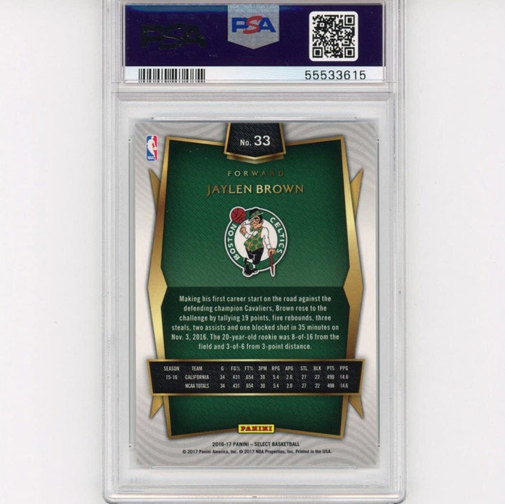 Graded 2016-17 Panini Select Jaylen Brown #33 Rookie RC Basketball Card PSA 10 G