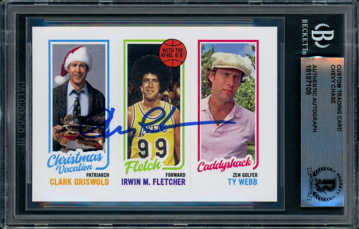 Chevy Chase Signed 1980 Topps Reprint Custom Trading Card Lakers Beckett