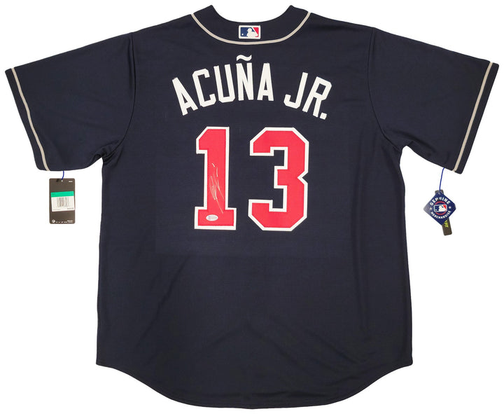 Atlanta Braves Ronald Acuna Jr. Signed Blue Nike Jersey Size XL Beckett