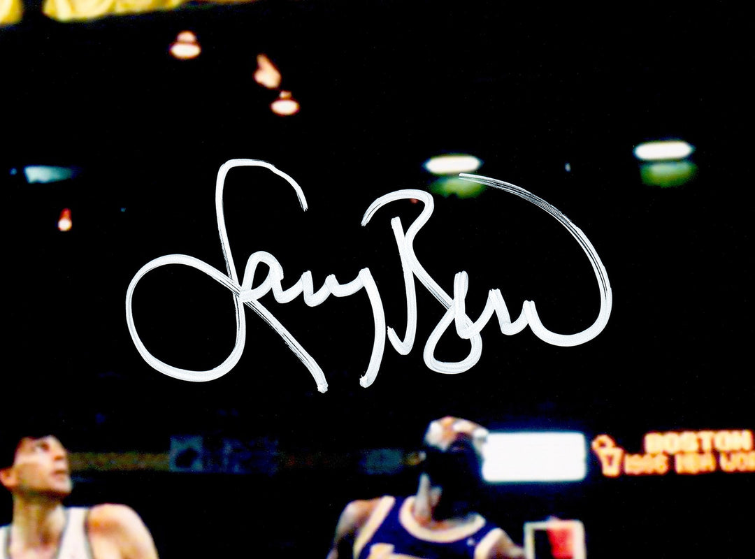 Larry Bird Signed Framed 16x20 Photo Boston Celtics Beckett BAS Witness