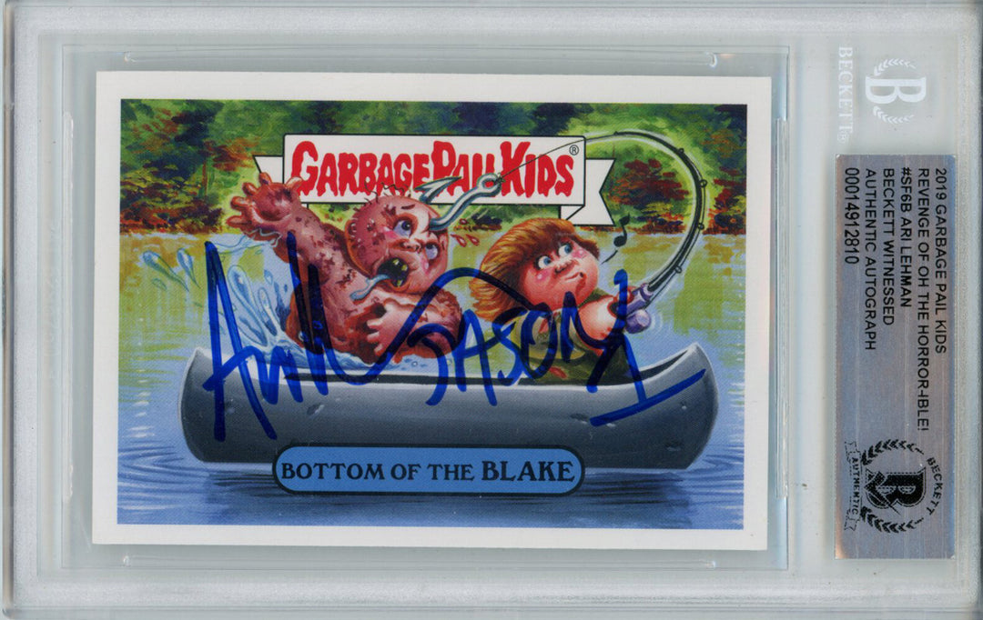 Ari Lehman Signed 2019 Garbage Pail Kids Bottom of the Blake SF6B BAS Slab 43066