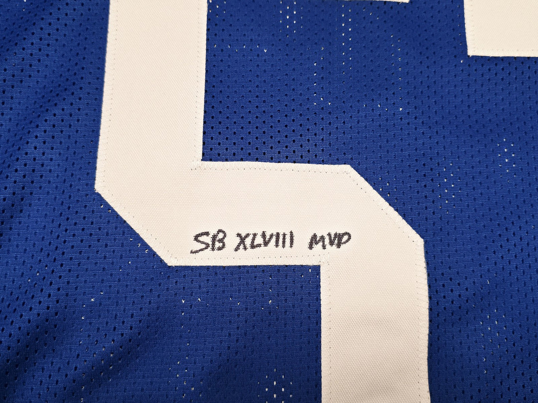 Seahawks Malcolm Smith Signed Blue Jersey "SB LXVIII MVP" Beckett Witness