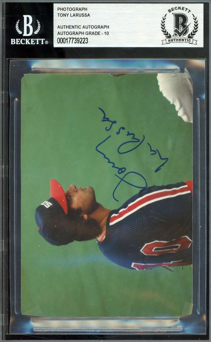 Tony LaRussa Gem Mint 10 Beckett BAS Signed  Original White Sox Photo Autograph