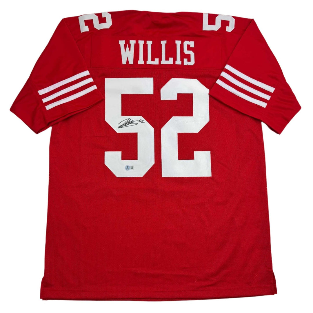 Autographed/Signed Patrick Willis San Francisco Red Jersey Beckett COA