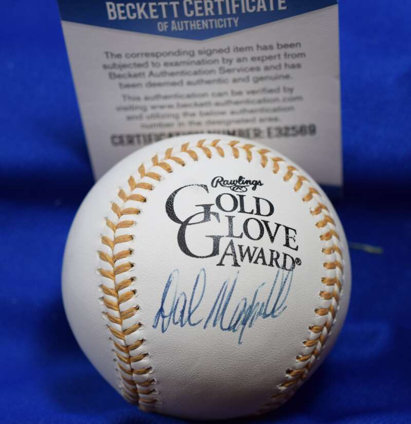 Dal Maxvill Beckett BAS Autograph Rawlings Gold Glove Signed Baseball