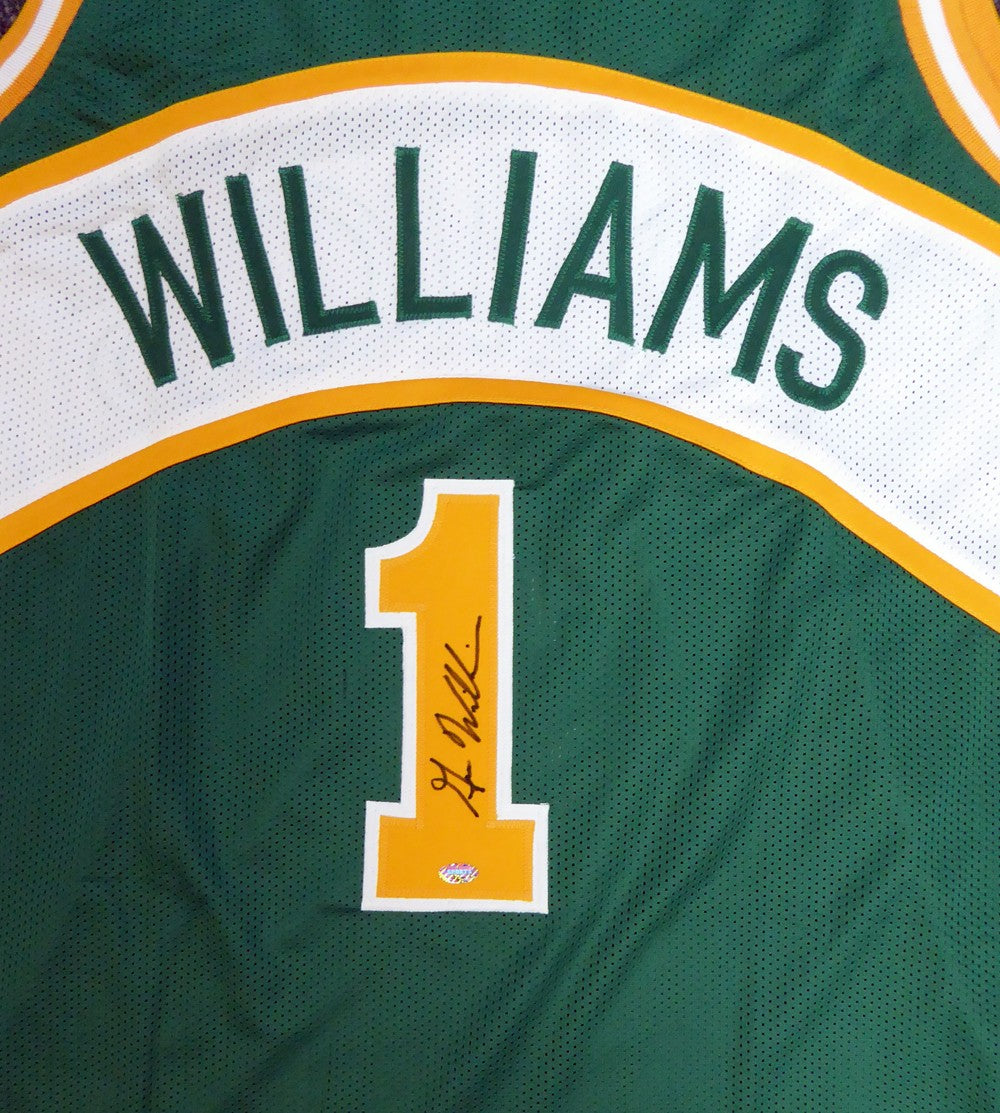 Seattle Sonics Gus Williams Autographed Signed Green Jersey MCS Holo