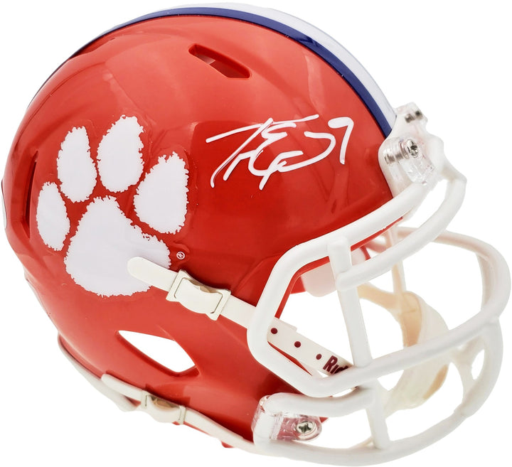 Travis Etienne Signed Clemson Tigers Orange Replica Speed Mini Helmet Beckett