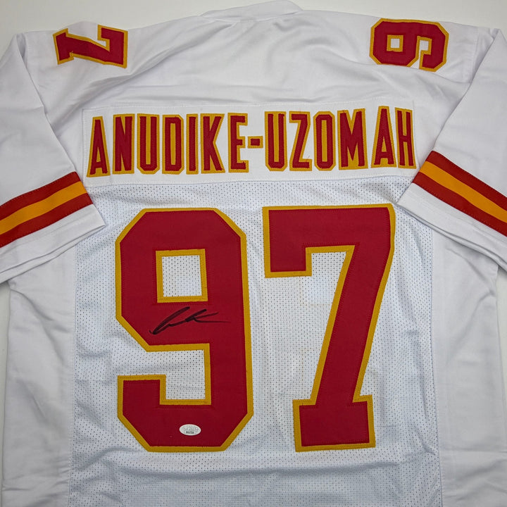Autographed/Signed Felix Anudike-Uzomah Kansas City White Jersey JSA COA