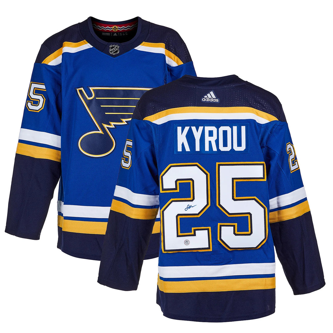 Jordan Kyrou Autographed St Louis Blues adidas Jersey