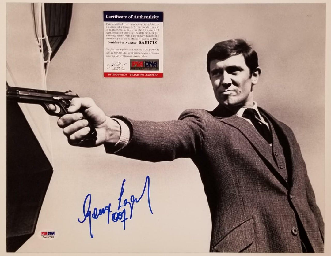 George Lazenby signed 007 James Bond 11x14 Photo #4 Autograph (B) ~ PSA COA