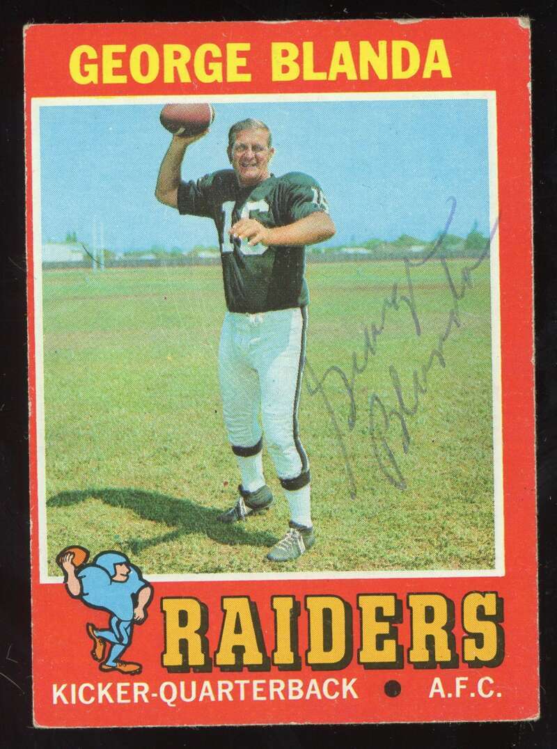 George Blanda Beckett BAS Signed 1971 Topps Autograph