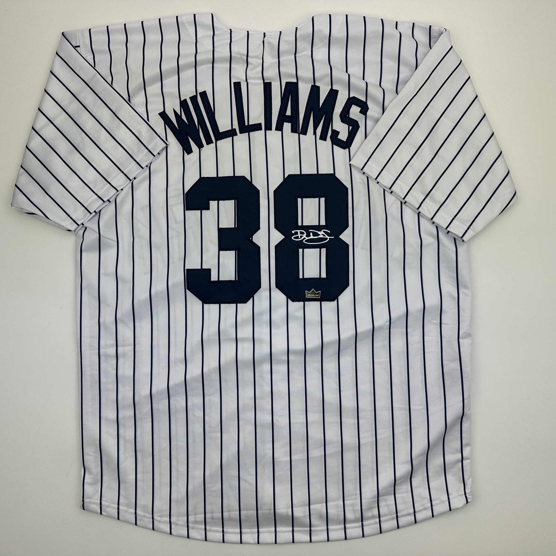 Facsimile Autographed Devin Williams New York Pinstripe Reprint Jersey Men's XL