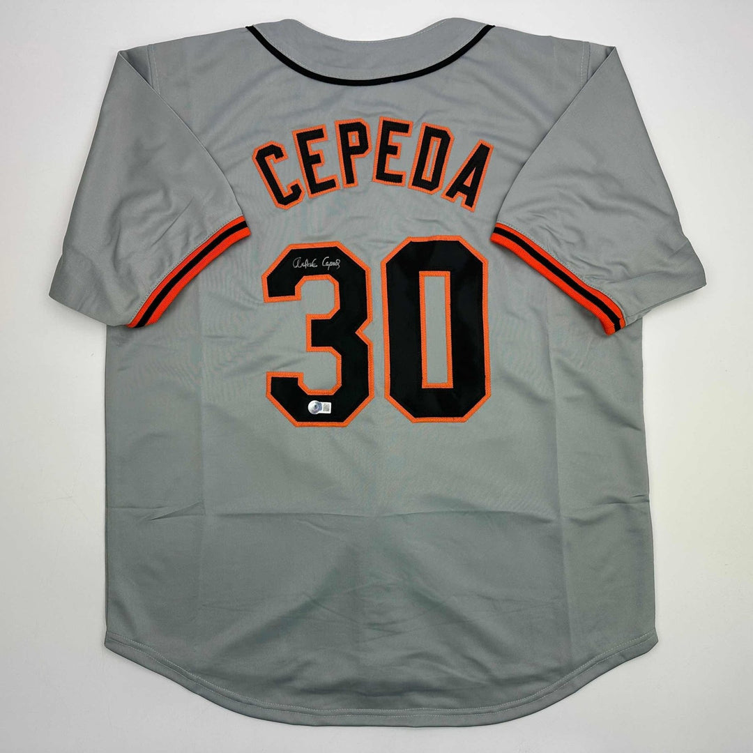 Autographed/Signed ORLANDO CEPEDA San Francisco Grey Jersey JSA COA Auto
