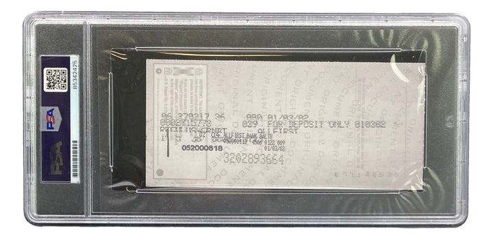 Johnny Unitas Baltimore Colts Signed Bank Check #7528 PSA