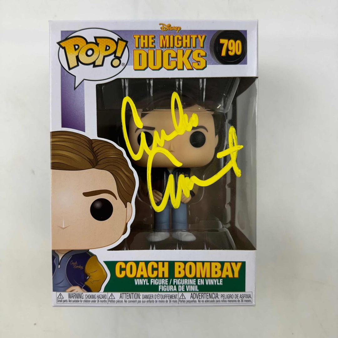 Autographed/Signed Coach Gordon Bombay Emilio Estevez Funko Pop 790 JSA COA