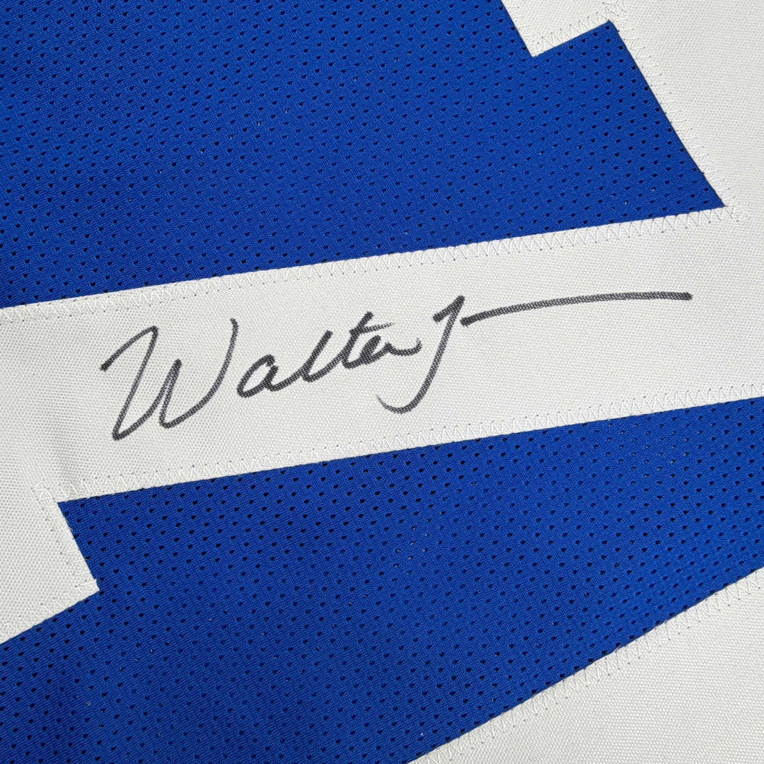 Autographed/Signed WALTER JONES HOF 14 Blue Football Jersey JSA COA Auto