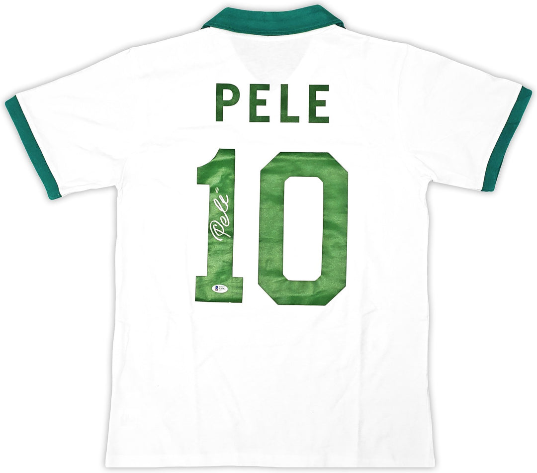 New York Cosmos Pele Autographed Signed White Jersey Beckett BAS