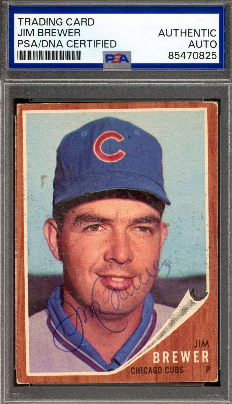 Jim Brewer PSA DNA Vintage Signed 1962 Topps Autograph