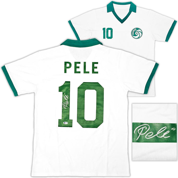 New York Cosmos Pele Signed White Jersey Beckett BAS