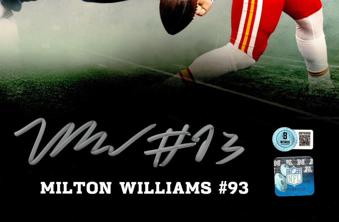 Brandon Graham & Milton Williams Signed 16x20 Photo Eagles SB Strip BAS Witness