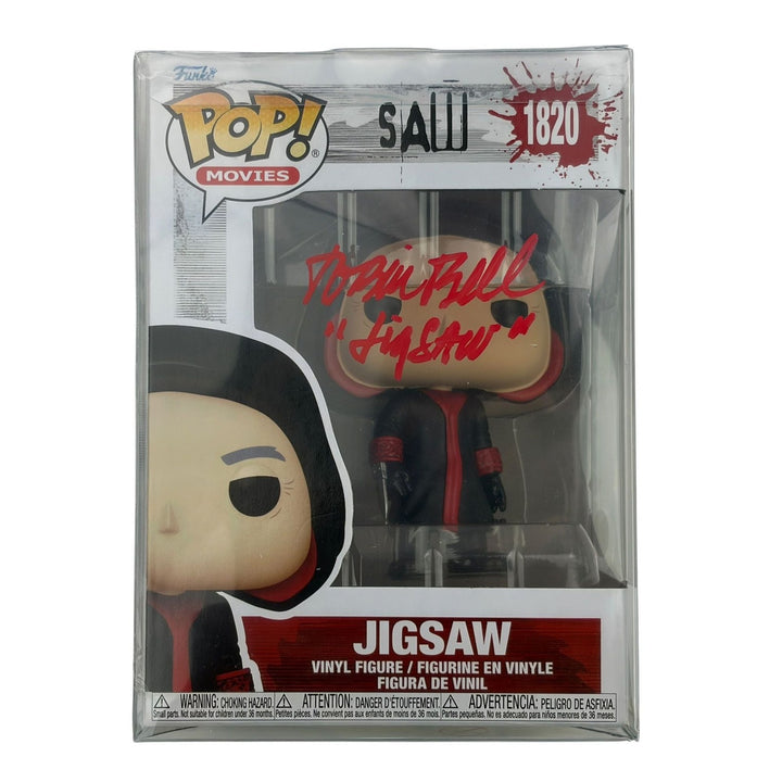 Autographed/Signed Tobin Bell Jigsaw Saw Funko Pop #1820 Movie Figurine JSA COA