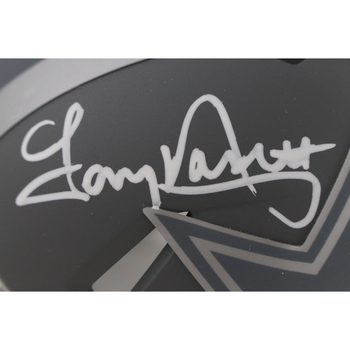 Tony Dorsett Autographed Dallas Cowboys Slate Mini Helmet Beckett Witness 45952