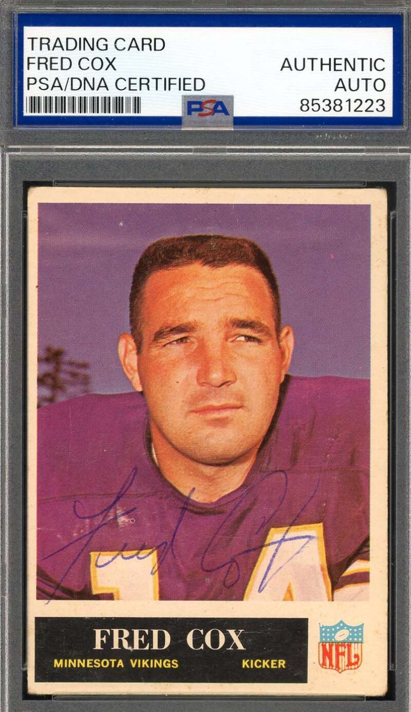 Fred Cox PSA DNA Vintage Signed 1965 Philadelphia Gum Rookie Autograph