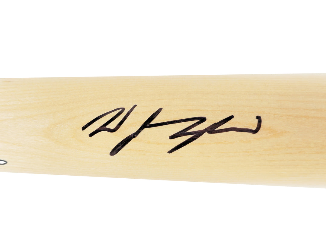 Wyatt Langford Auto Blonde Rawlings Adirondack Pro Baseball Bat Rangers MLB