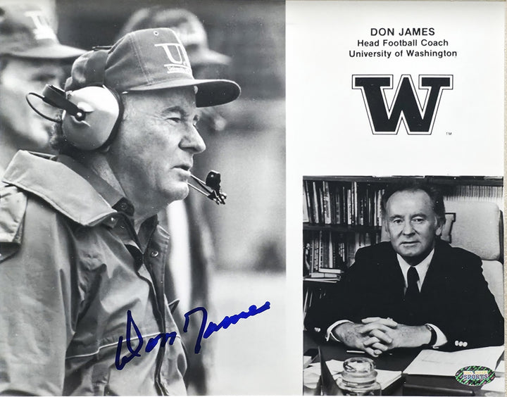 Don James Signed Framed 8x10 Photo Washington Huskies MCS Holo
