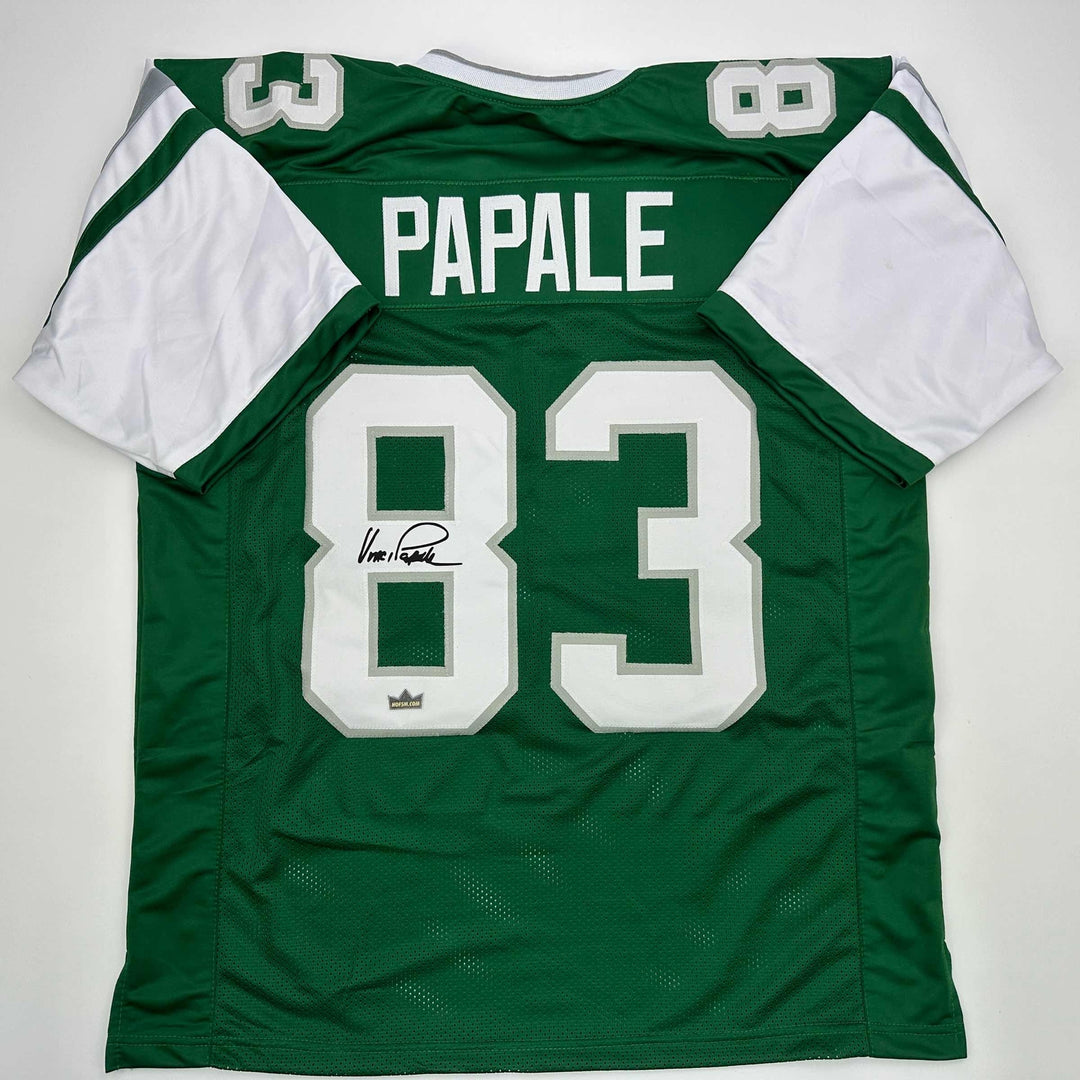 Facsimile Autographed Vince Papale Philadelphia Kelly Green Reprint Jersey XL