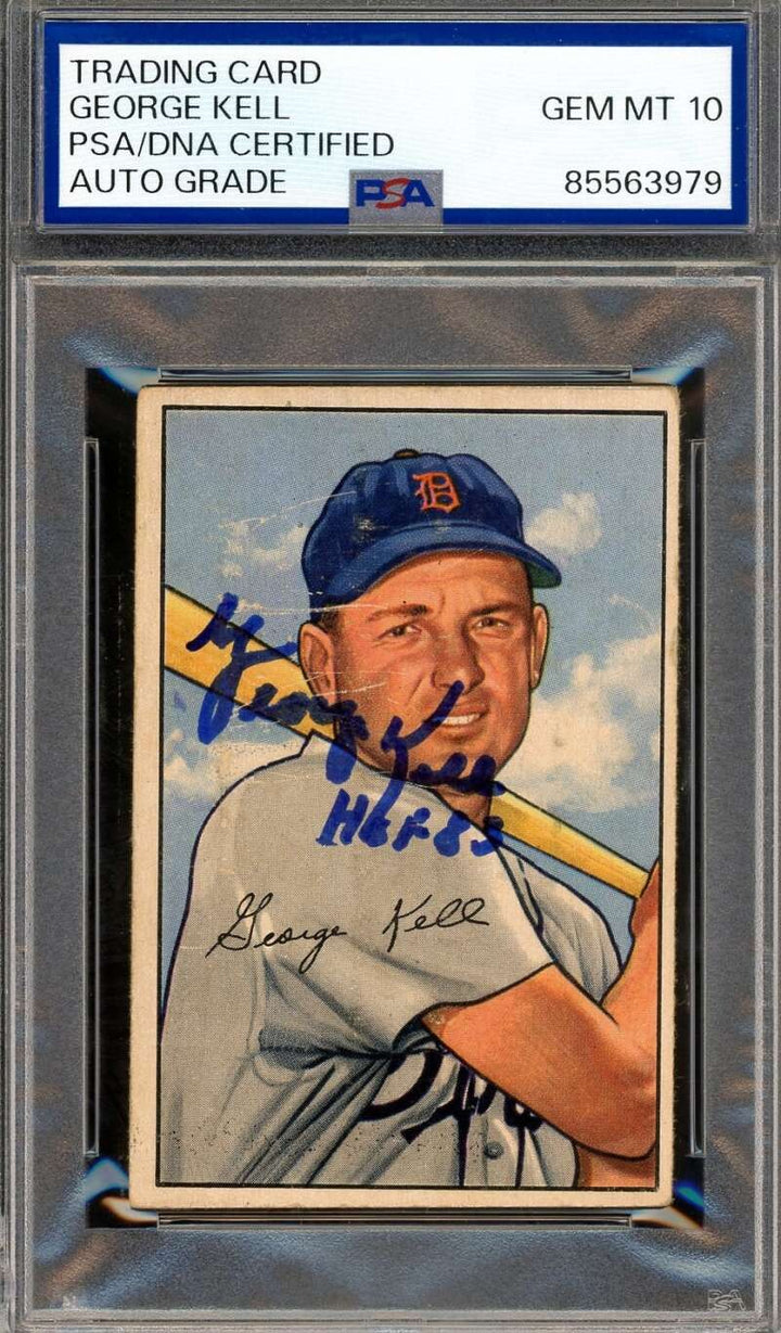 George Kell Gem Mint 10 PSA DNA Signed 1952 Bowman Autograph