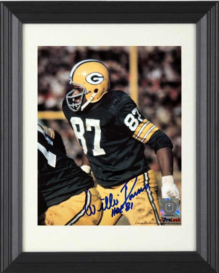 Willie Davis signed Green Bay Packers 8x10 Photo HOF 81 minor dings Framed - COA