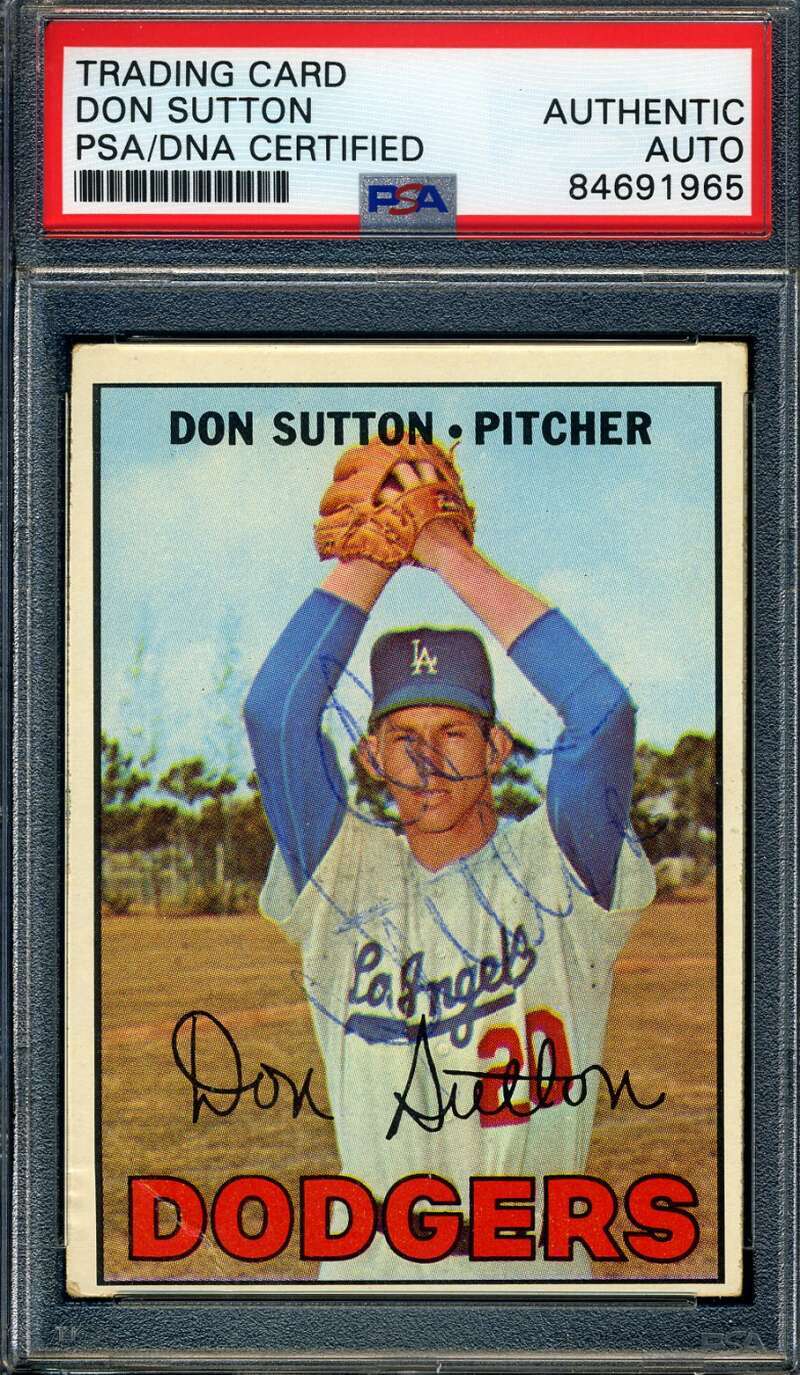 Don Sutton PSA DNA Signed 1967 Topps Autograph