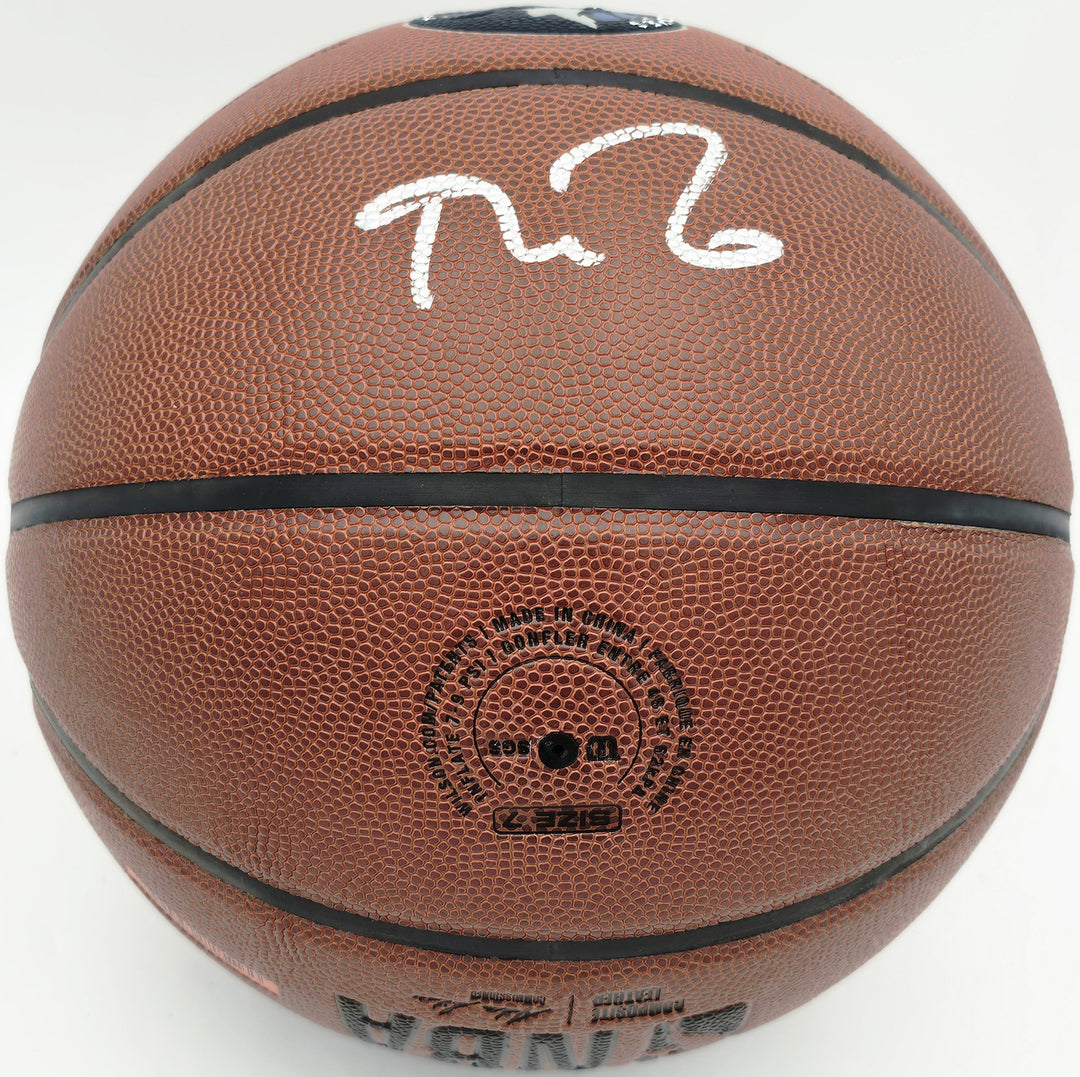 Kevin Garnett Signed Composite Leather Logo Basketball Timberwolves BAS Witness