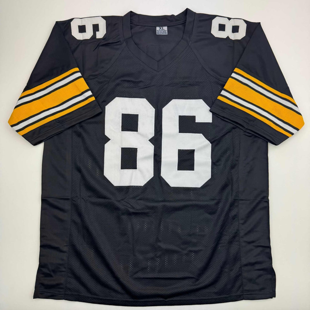 Autographed/Signed Hines Ward Pittsburgh Black Retro Jersey Beckett COA