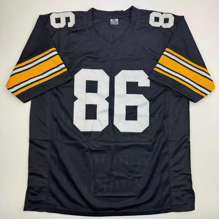 Autographed/Signed Hines Ward Pittsburgh Black Retro Jersey Beckett COA