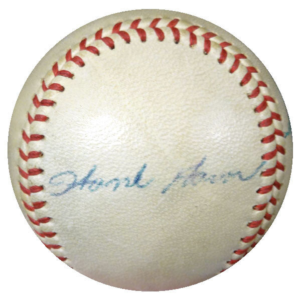 Hank Aaron & Johnny Logan Signed Baseball 1950's Vintage Sig PSA/DNA