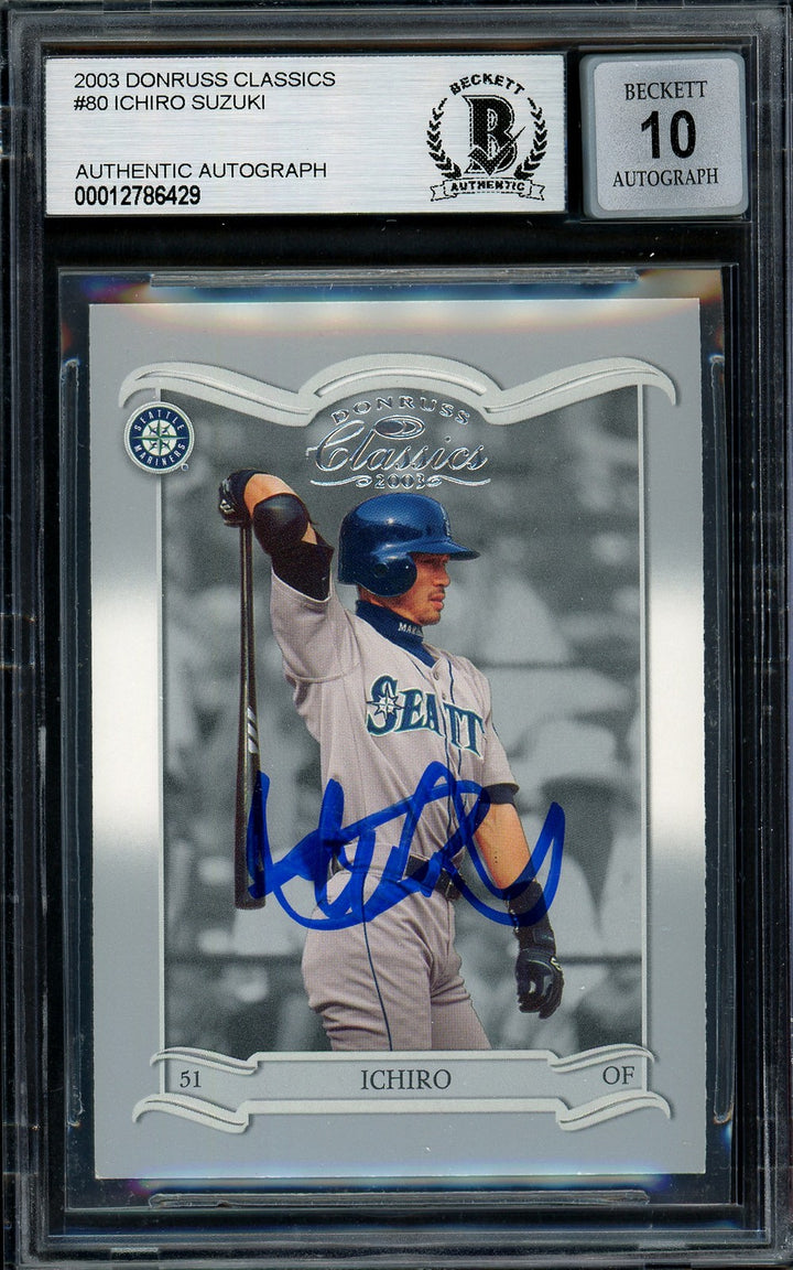 Ichiro Suzuki Signed 2003 Donruss Classics Card 80 Mariners Auto GM 10 Beckett