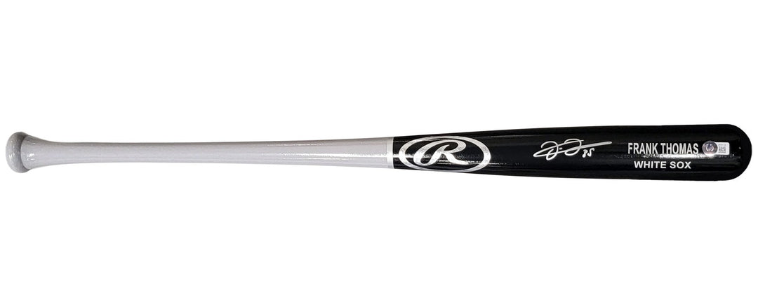 Frank Thomas Signed Black & Grey Rawlings Game Model Bat White Sox Beckett Wit