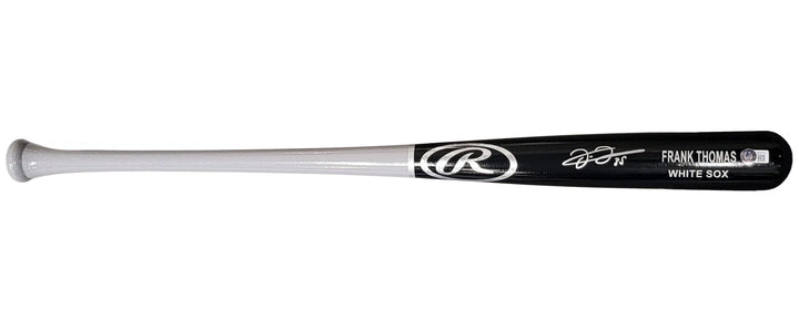 Frank Thomas Signed Black & Grey Rawlings Game Model Bat White Sox Beckett Wit