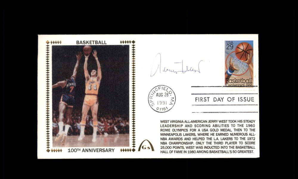 Jerry West PSA DNA Signed 1991 First Day Cover Cache FDC 100th Anniv Autograph
