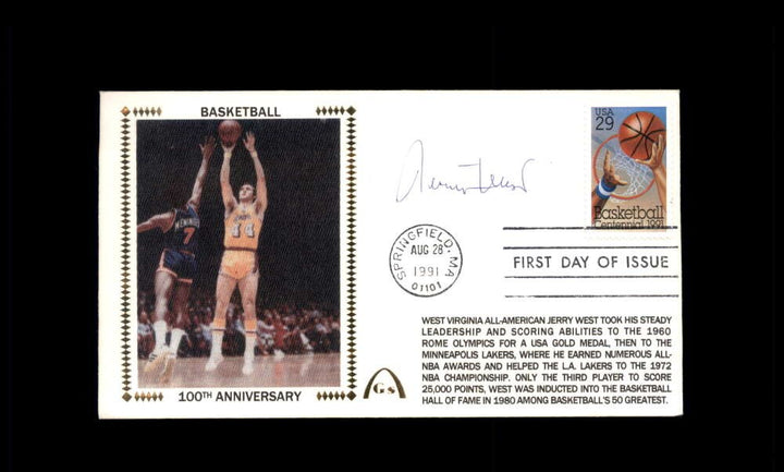 Jerry West PSA DNA Signed 1991 First Day Cover Cache FDC 100th Anniv Autograph
