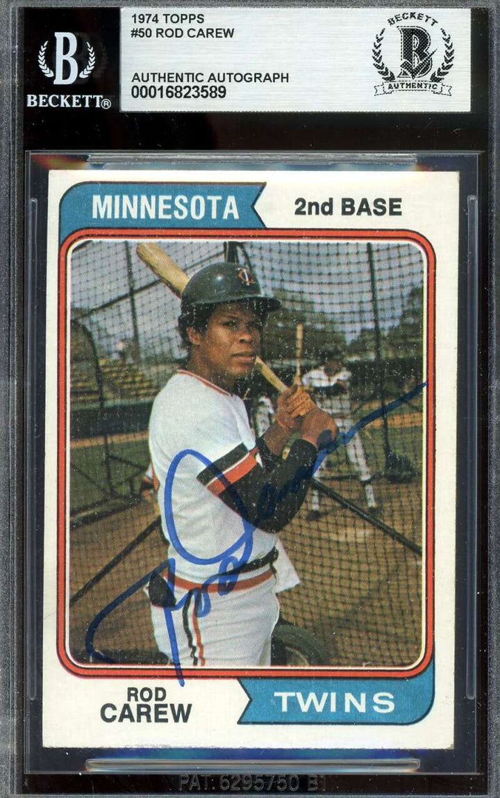 Rod Carew Beckett BAS Signed 1974 Topps Autograph 1