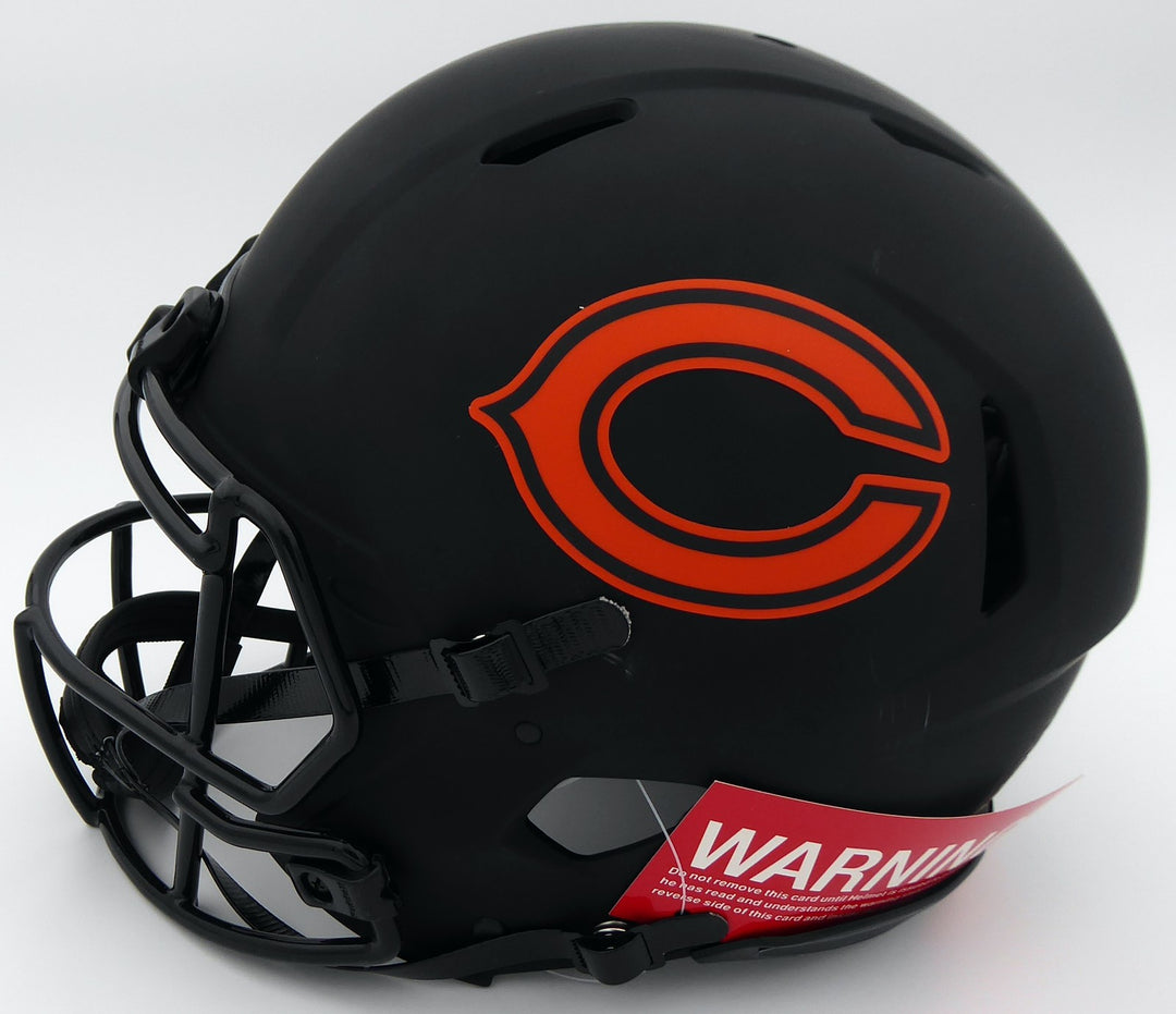 Justin Fields Auto Bears Eclipse Black Full Size Authentic Speed Helmet Beckett
