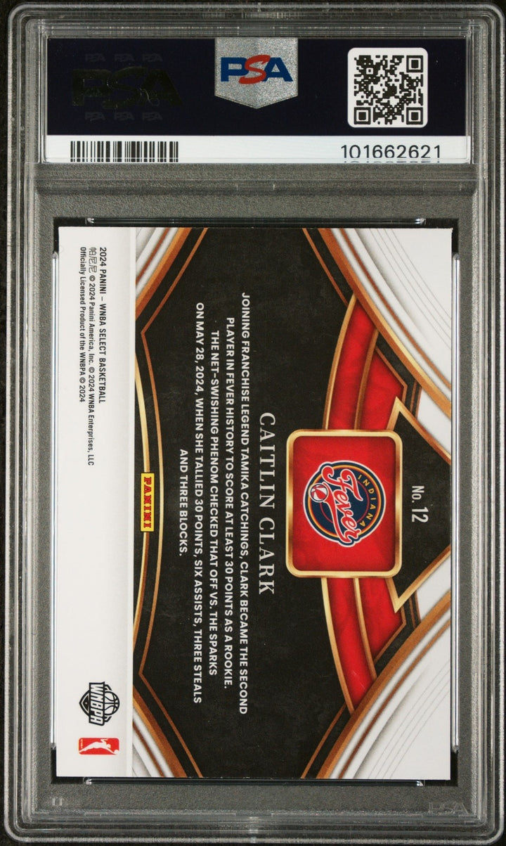 Graded 2024 Panini Select WNBA Caitlin Clark #12 Snapshots RC Card PSA 10