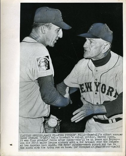 Casey Stengel Original Signed Jsa Certed 8x10 Wire Photo Authentic Autograph