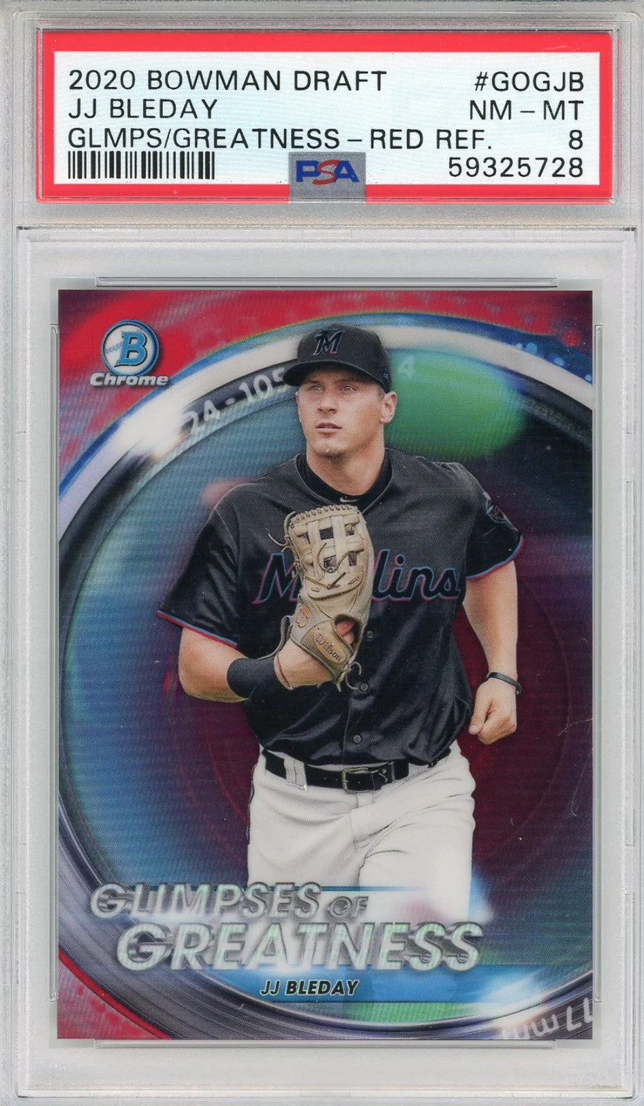 JJ Bleday 2020 Bowman Chrome Draft Glimpses of Greatness Card #GOGJB (PSA NM-MT