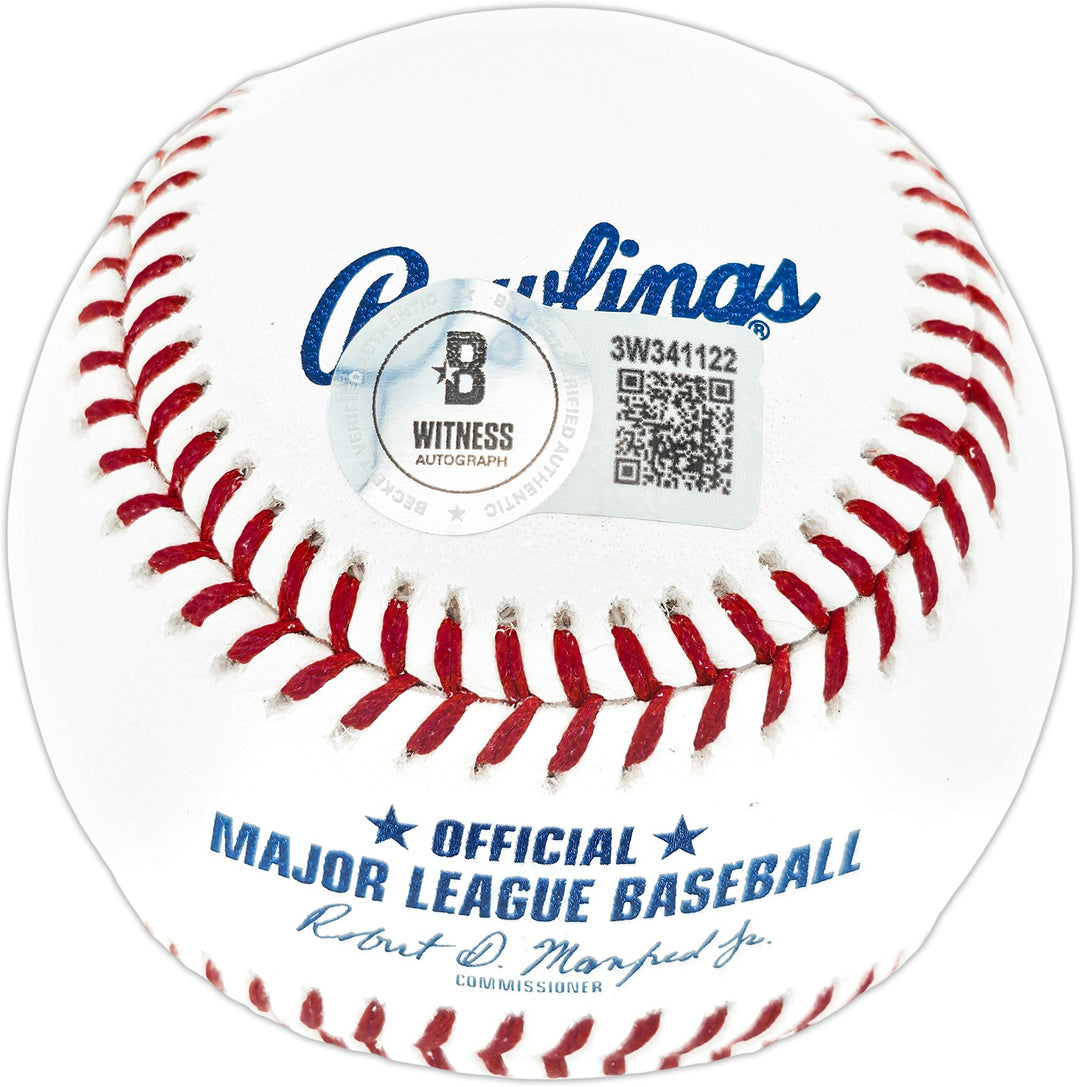 Edgar Martinez Signed MLB Baseball Mariners "The Double 10-9-95" Beckett Wit