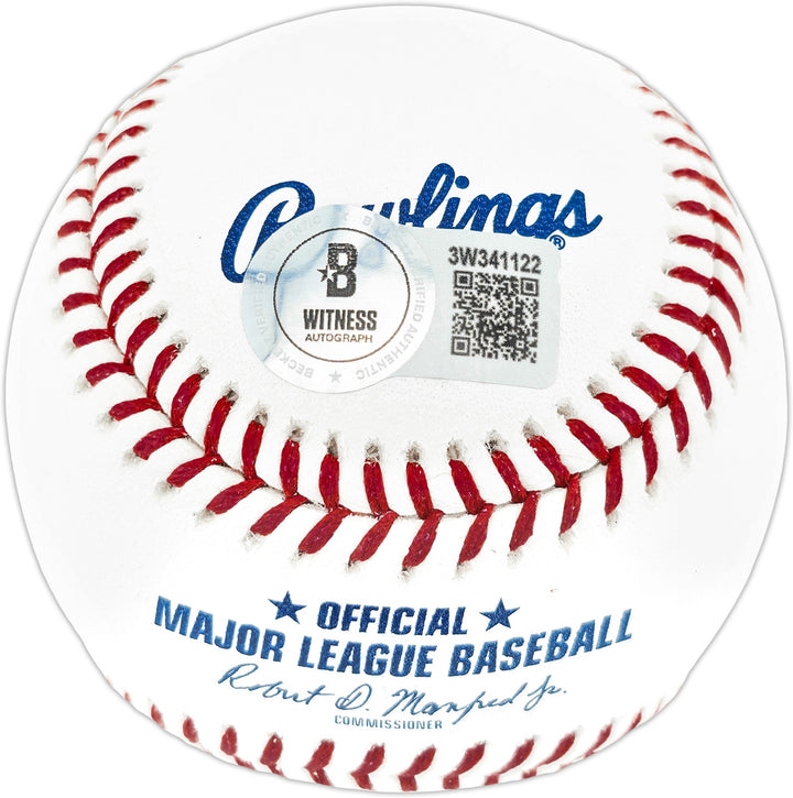 Edgar Martinez Signed MLB Baseball Mariners "The Double 10-9-95" Beckett Wit